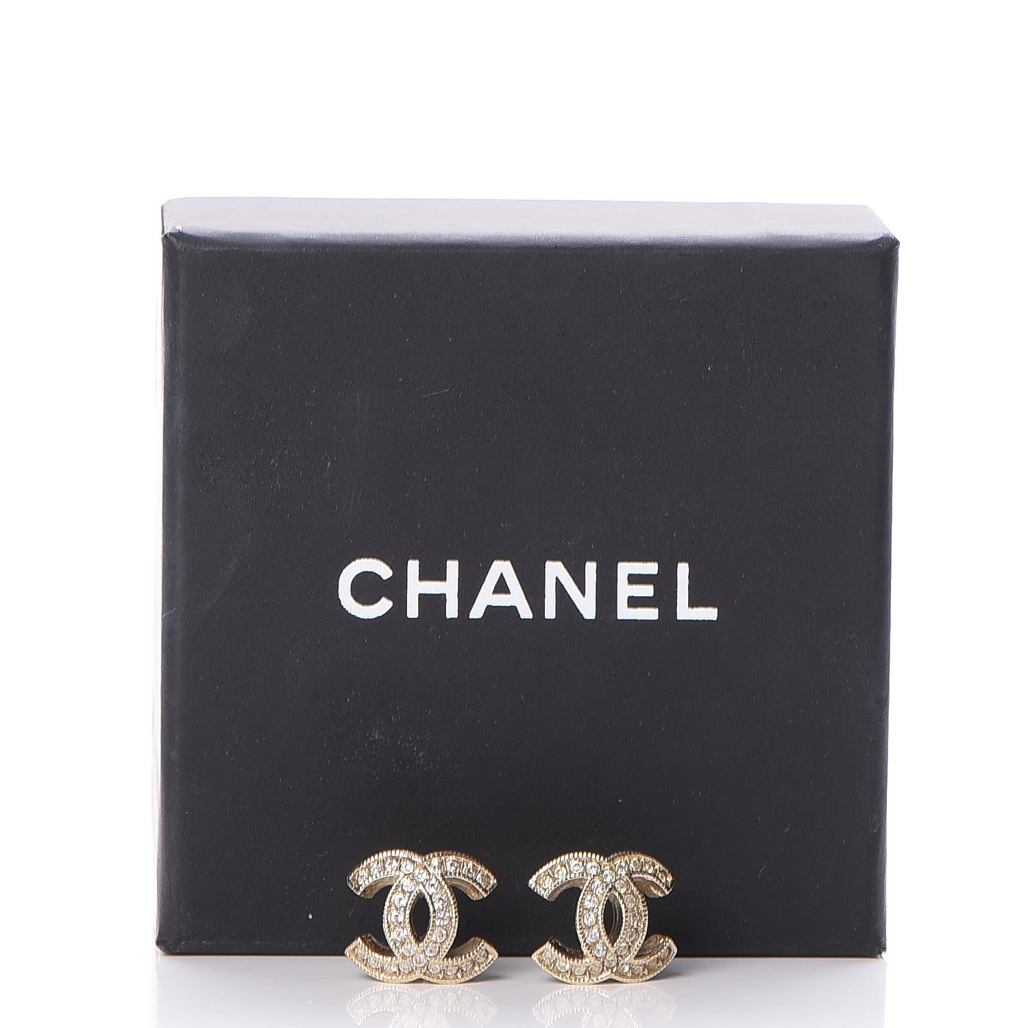 Chanel Crystal CC Earrings Gold 6 of 6