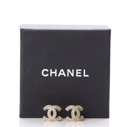 Chanel Crystal CC Earrings Gold 6 of 6