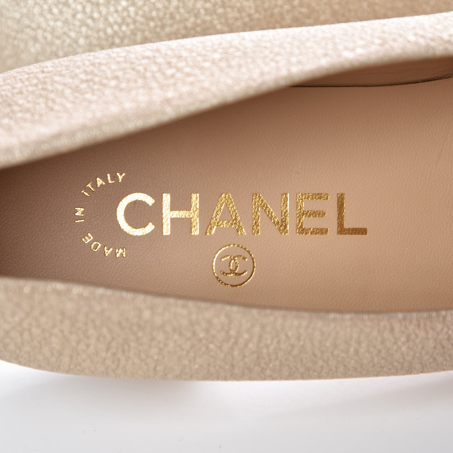 Chanel Metallic Lambskin Cap Toe Ballerina Flats 39.5 Gold Black 6 of 9