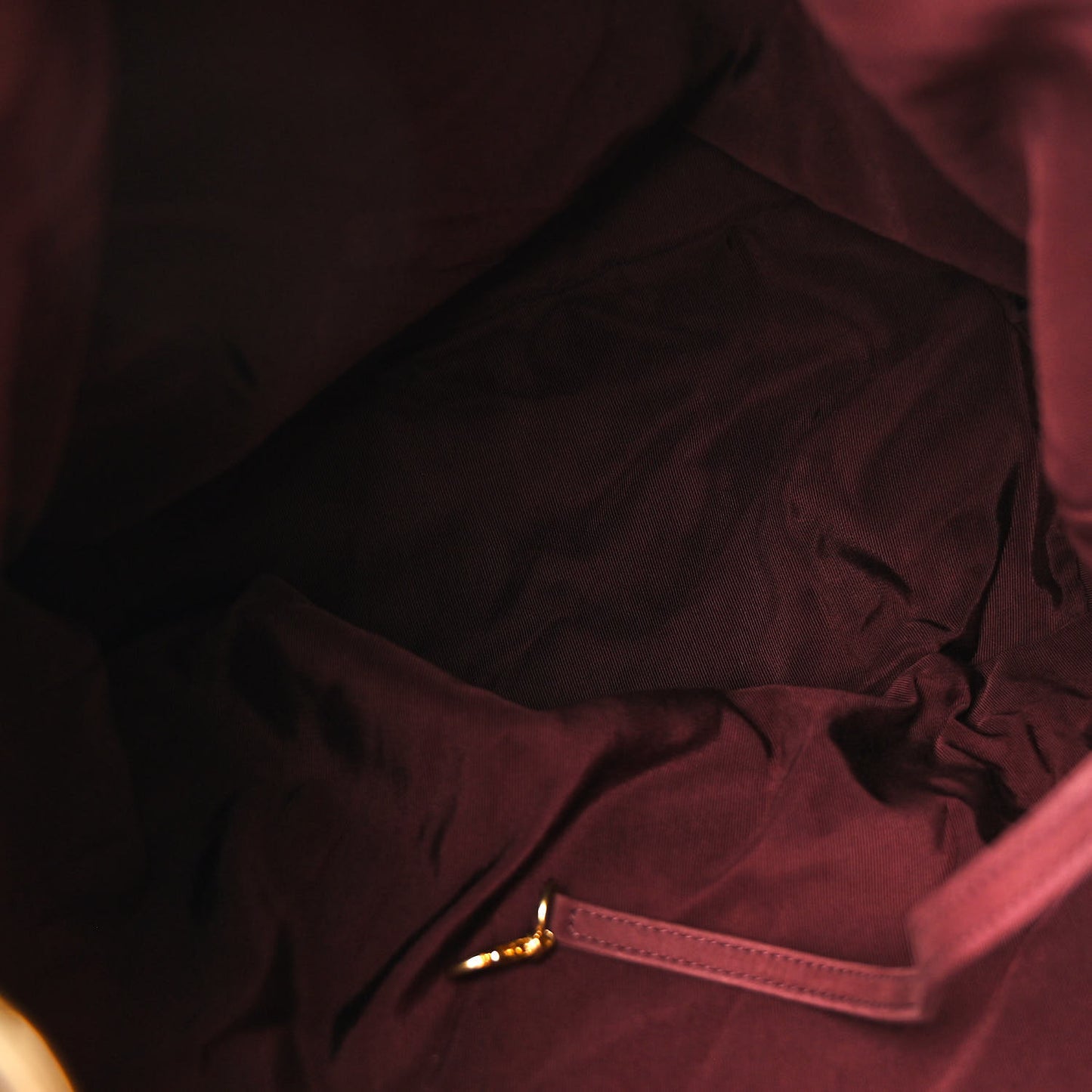 Suede Calfskin Small On My Shoulder Drawstring Bag Burgundy