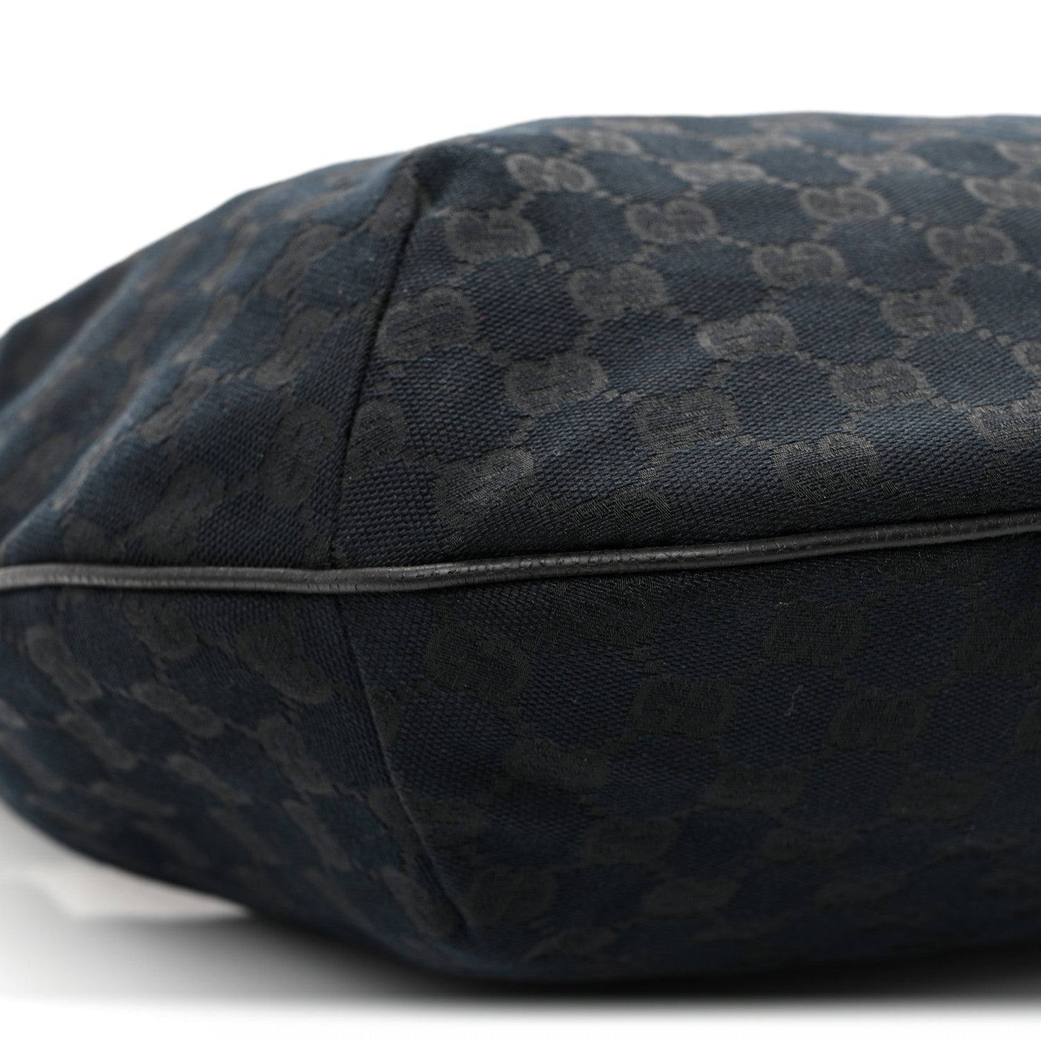 Gucci Monogram Web Medium Half Moon Hobo Black 9 of 10