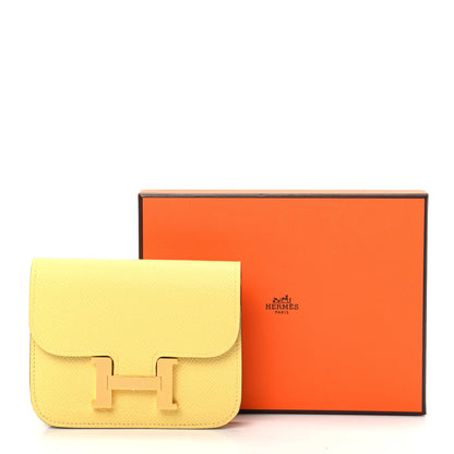 Hermes Epsom Constance Slim Wallet Jaune Poussin 8 of 8