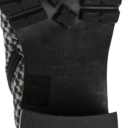 Jimmy Choo Crystal Embellished Cruz 65 Ankle Booties 37.5 Black White 6 of 6