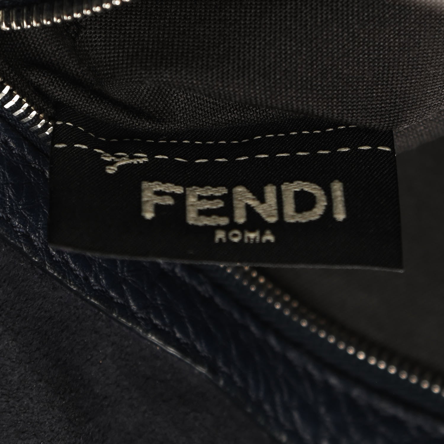 Fendi Cuoio Romano Selleria Lei Boston Tote Night Blue 8 of 13