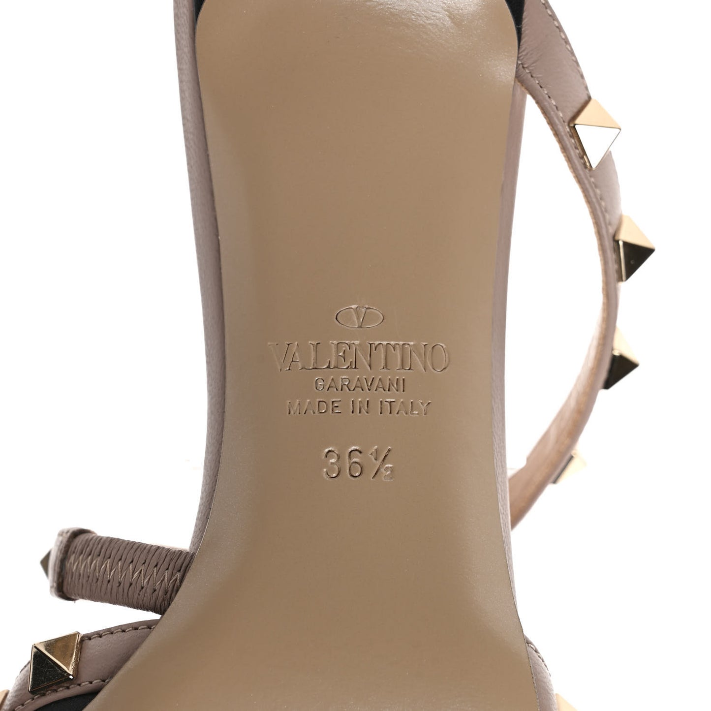 Calfskin Nappa Rockstud Cross Strap 50mm Mules 36.5 Black Poudre