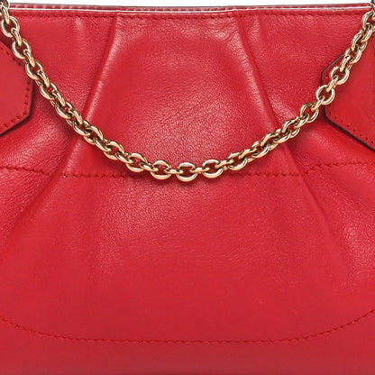 Salvatore Ferragamo Calfskin Gancini Marsala Lineage Mini Chain Bag Red 7 of 10