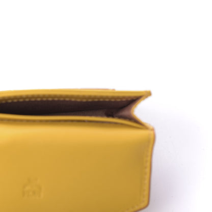 MCM Calfskin Crocodile Embossed Flap Card Holder Golden Mango 8 of 10