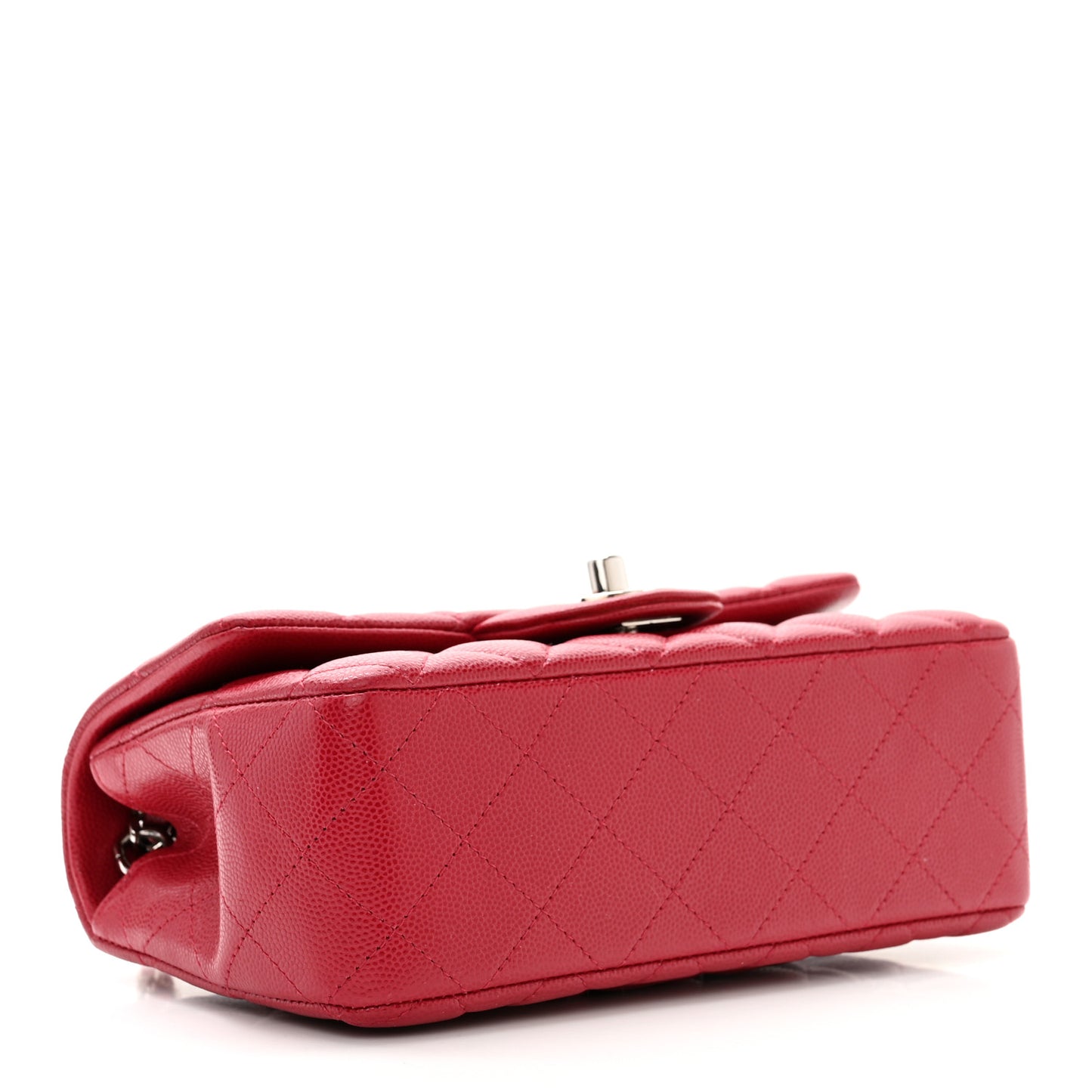 Caviar Quilted Mini Rectangular Flap Red