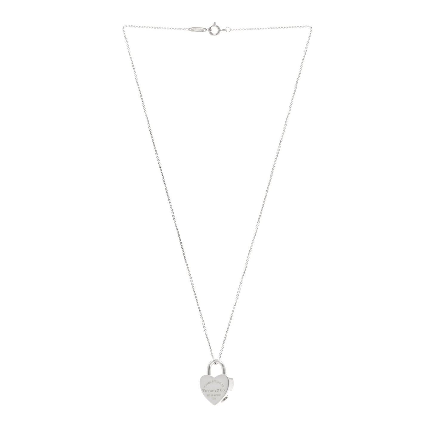 Sterling Silver Return to Tiffany Heart Lock Pendant Necklace