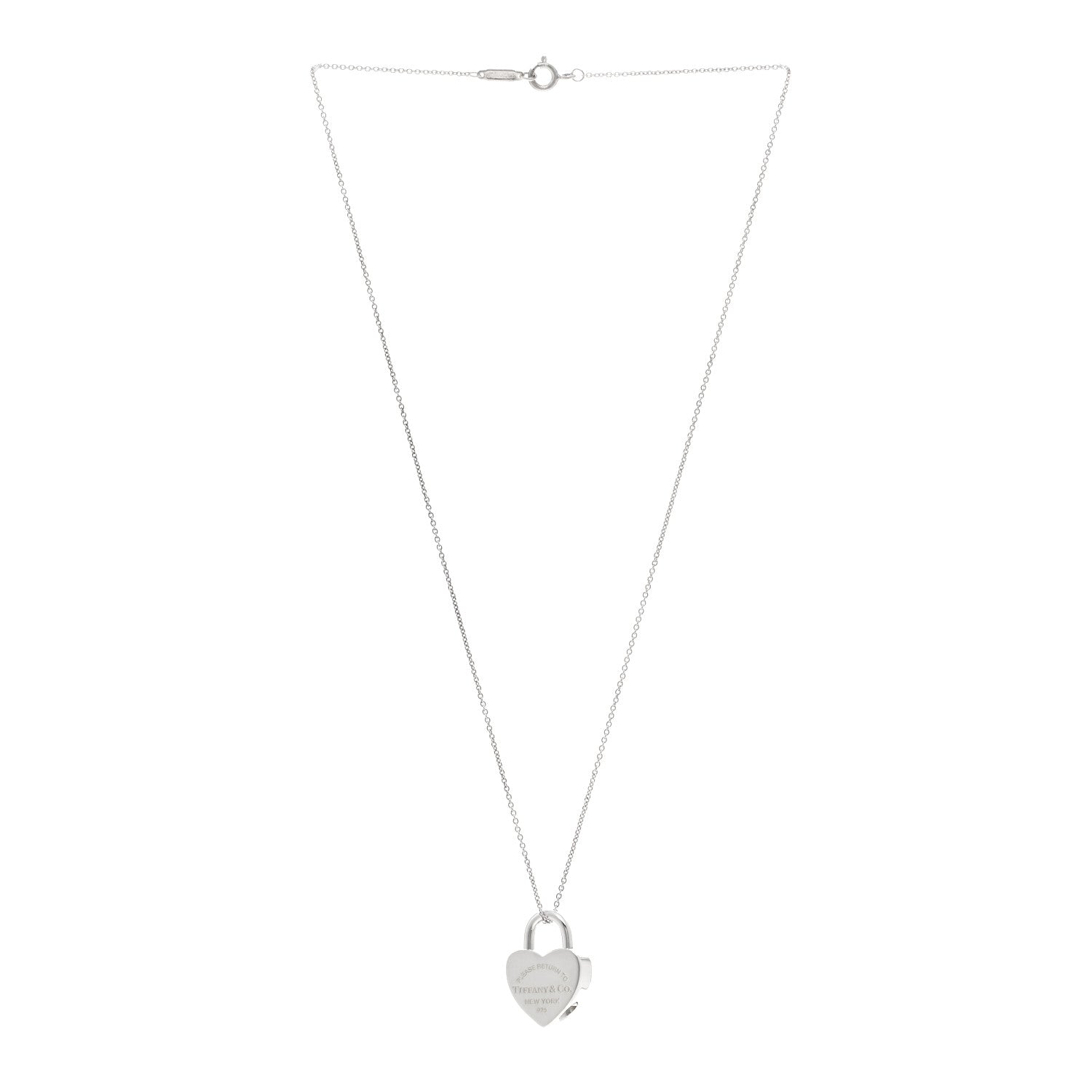 Tiffany Sterling Silver Return to Tiffany Heart Lock Pendant Necklace 3 of 4