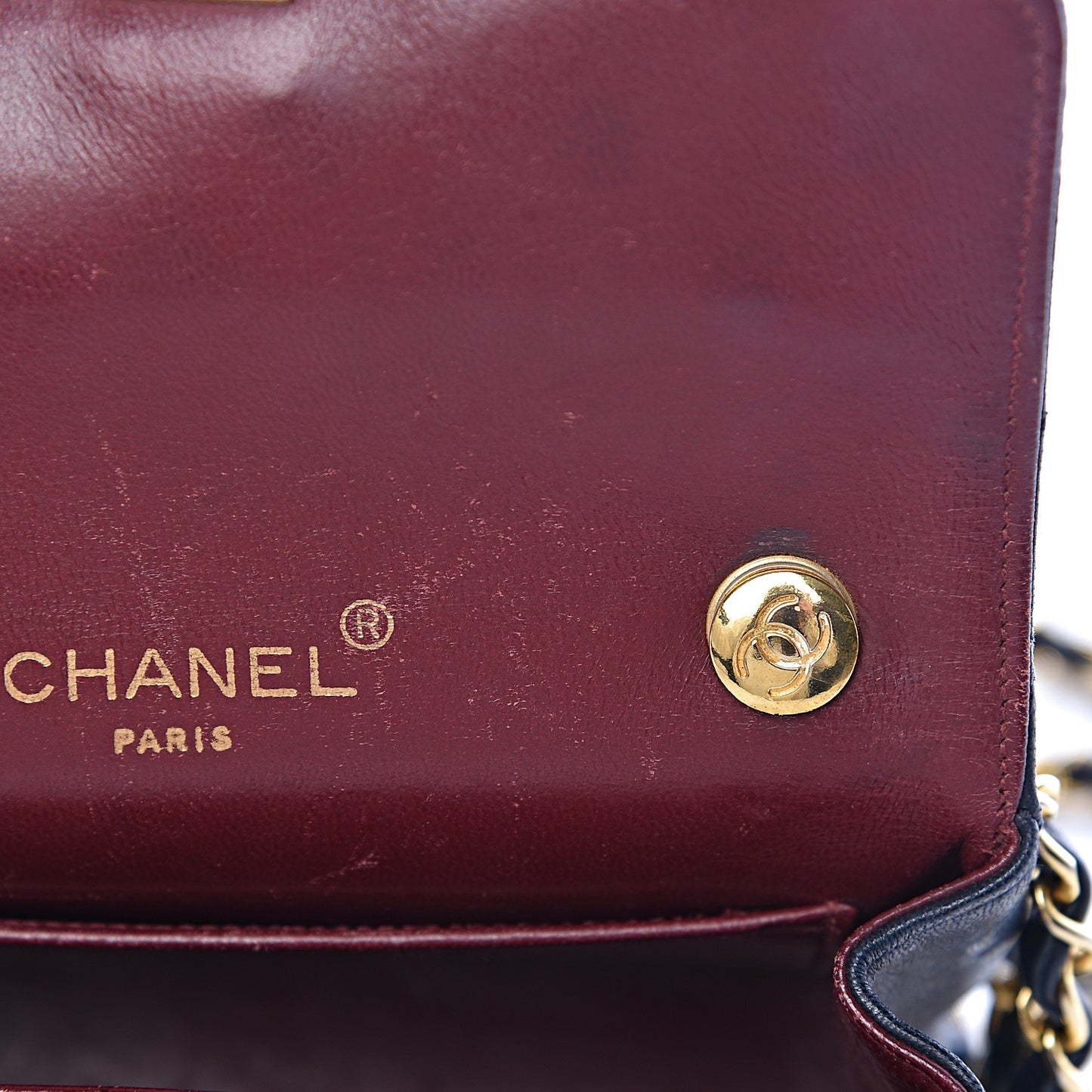 Lambskin Quilted Mini Flap Navy