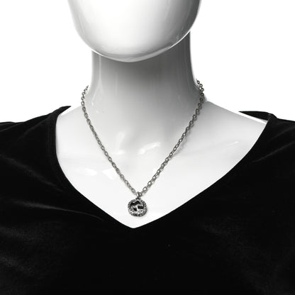 Gucci Sterling Silver Small Textured Interlocking G Pendant Necklace 2 of 5