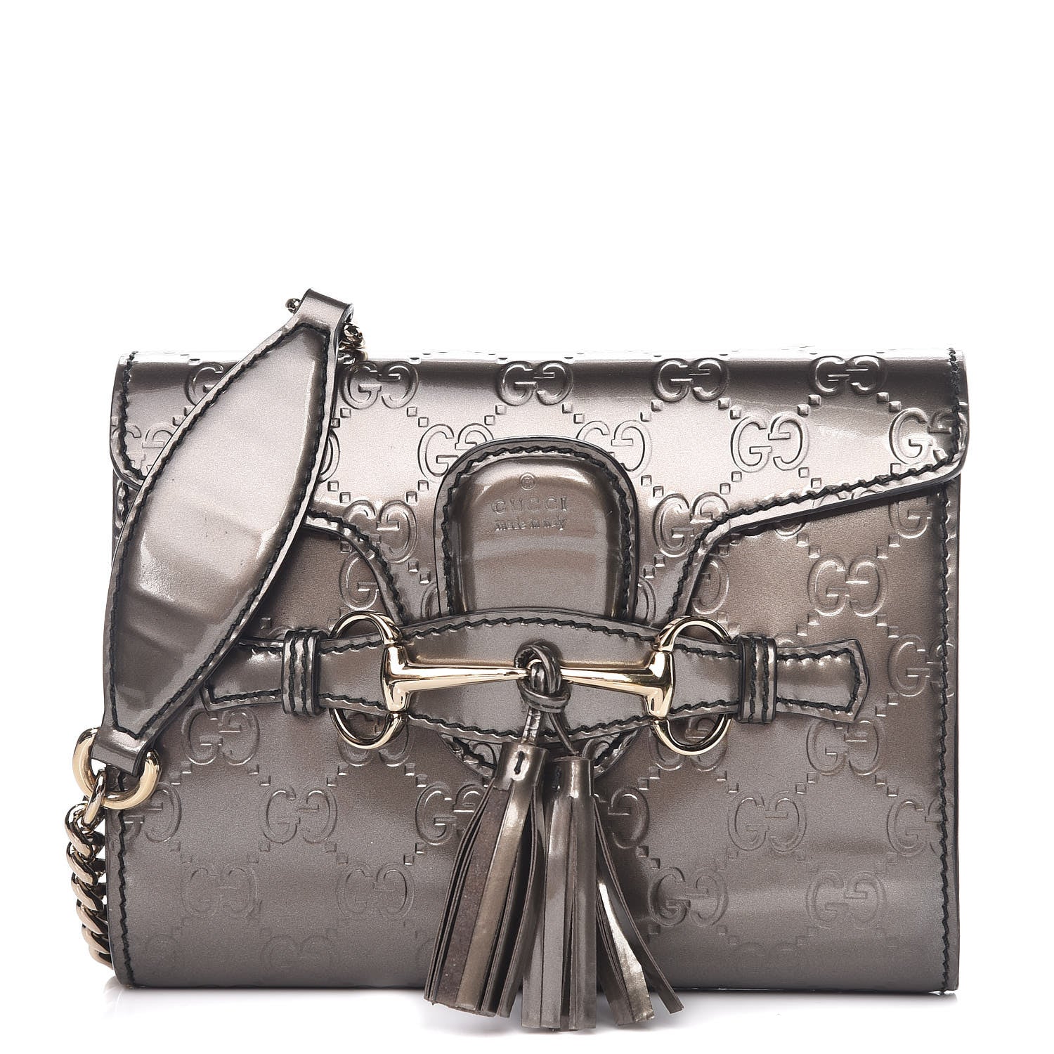 Gucci Shine Guccissima Mini Emily Chain Shoulder Bag Sasso 1 of 15