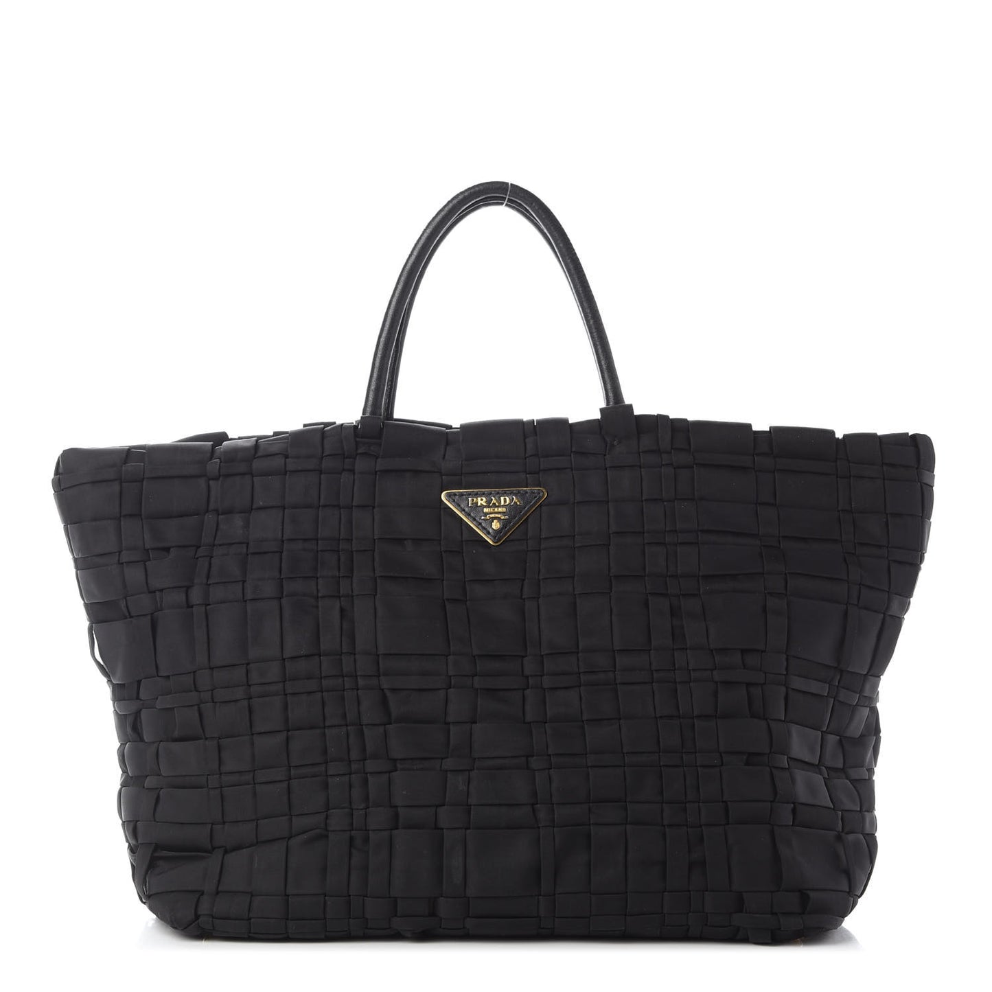 Tessuto Nylon Woven Shopping Tote Black