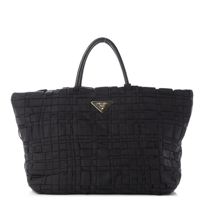 Prada Tessuto Nylon Woven Shopping Tote Black 1 of 7