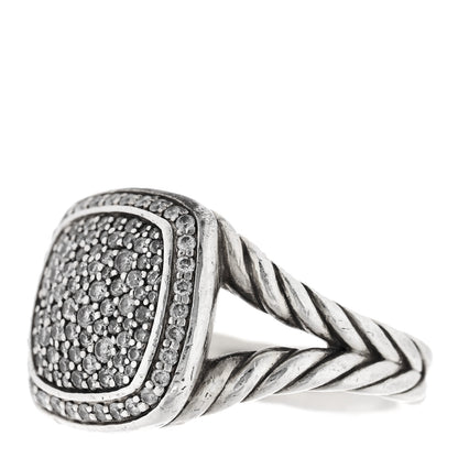 David Yurman Sterling Silver Diamond 11mm Albion Pave Ring 52 6 3 of 5