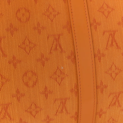 Louis Vuitton Denim Monogram Keepall Bandouliere 50 Ocre 12 of 13
