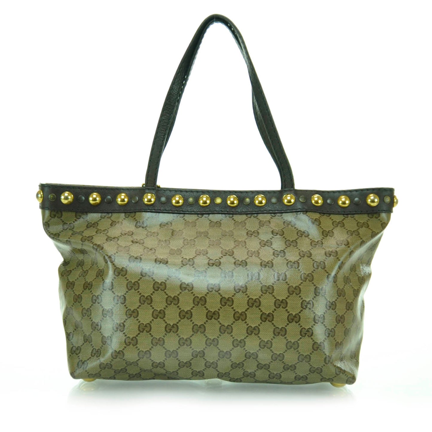 Crystal Monogram Medium Babouska Shopping Tote Dark Brown