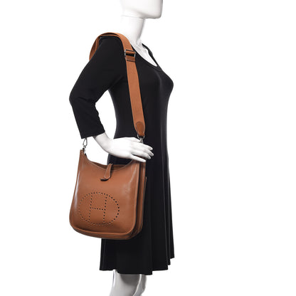 Hermes Taurillon Clemence Evelyne III PM Gold 2 of 9