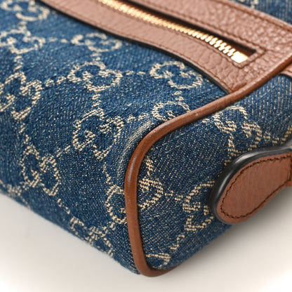 Gucci New Denim GG Monogram Dollar Calfskin Mini Ophidia Shoulder Bag Blue Tea Cuir Epilog 9 of 10