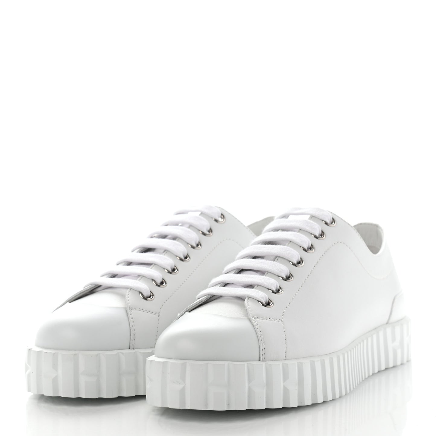 Calfskin Cross Sneakers 36.5 White