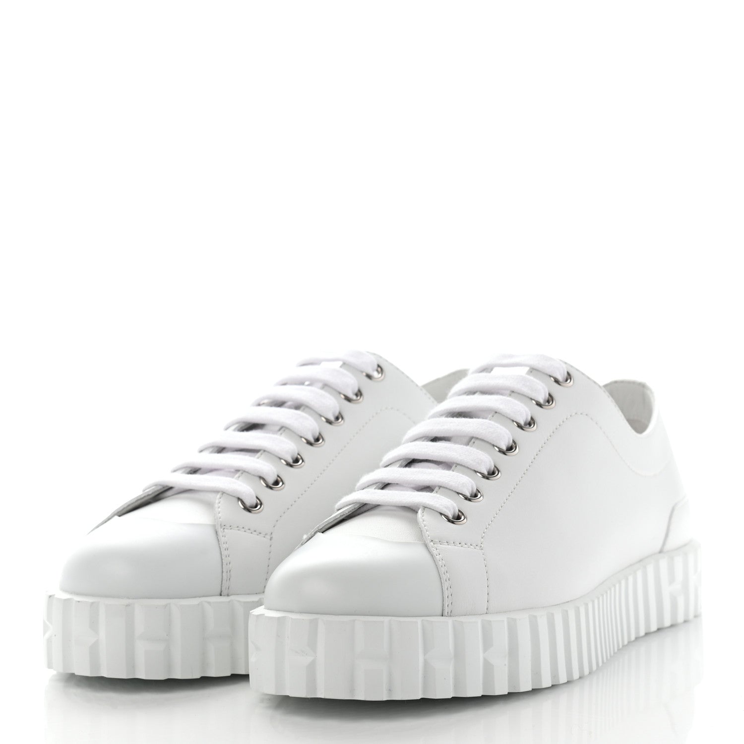 Hermes Calfskin Cross Sneakers 36.5 White 3 of 8