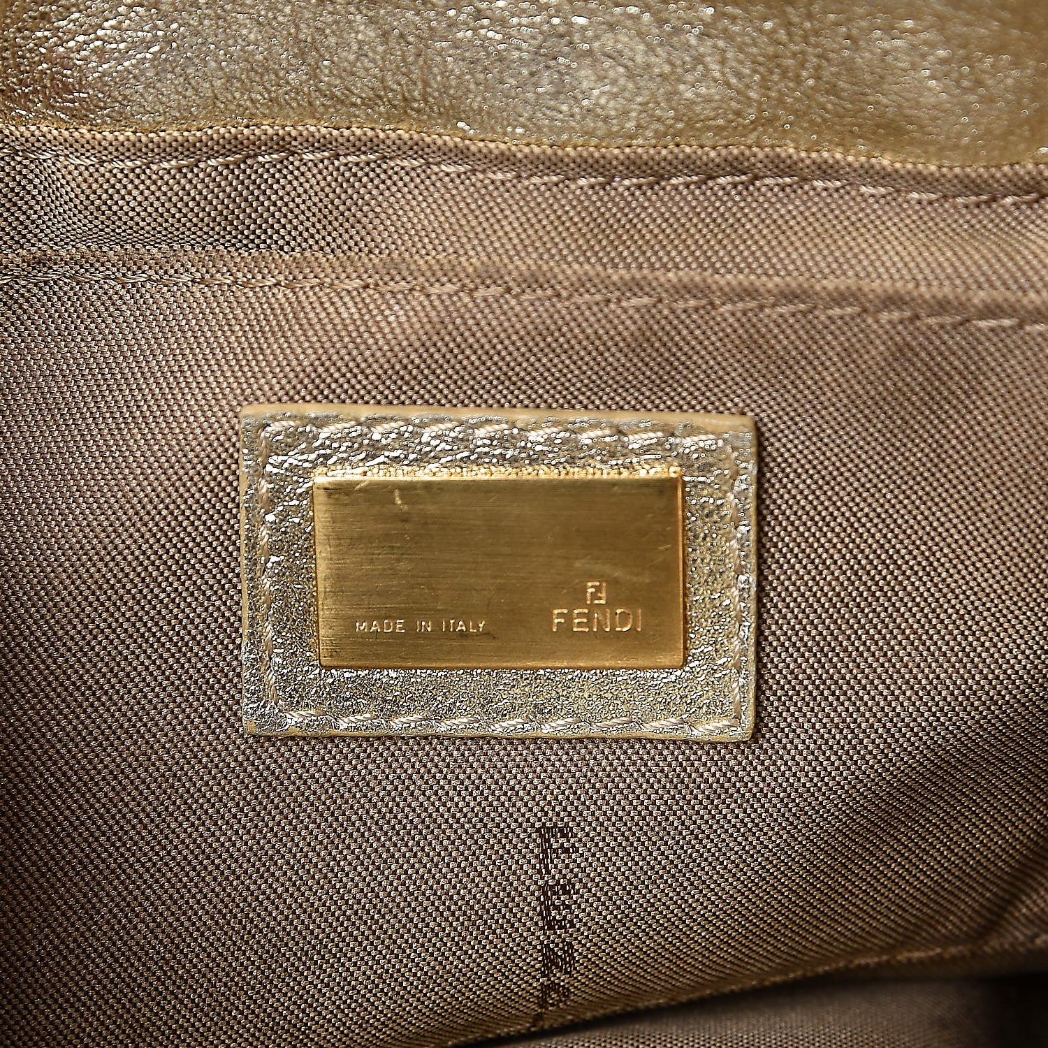 Fendi Metallic Calfskin Zucchino Compilation Pochette Gold 6 of 9