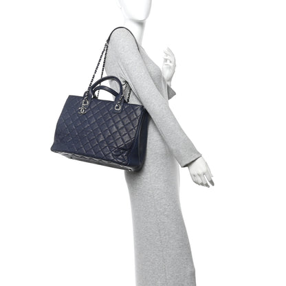 Chanel Caviar Quilted Large Urban Companion Top Handle Shopping Tote Navy 2 of 10