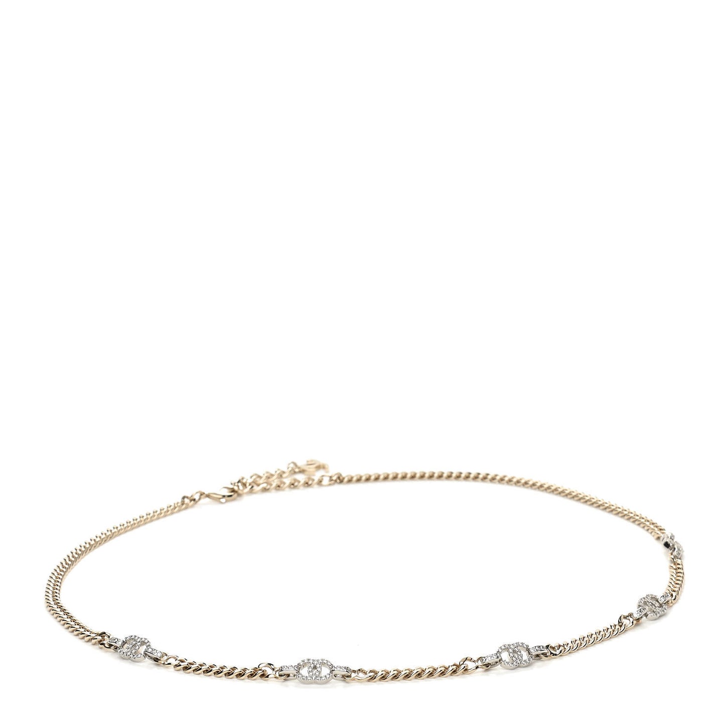 Crystal CC Chain Links Belt 80 Gold Silver