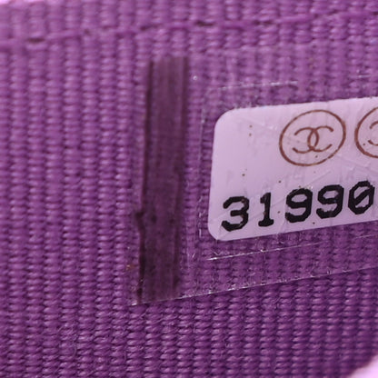 Chanel Caviar Quilted Flap Card Holder Wallet Purple 8 of 9