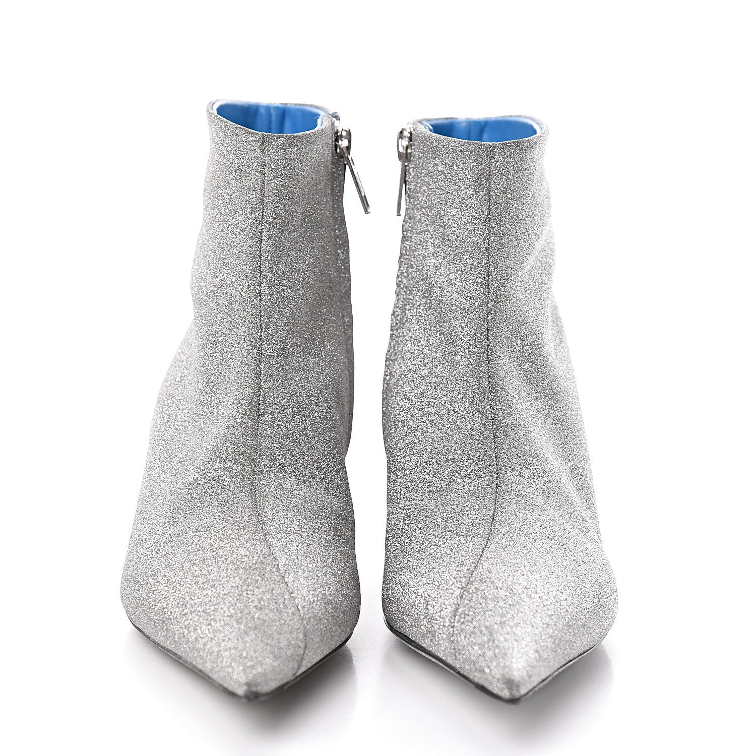 Balenciaga Calfskin Glitter Short 40mm Extreme Pointed Toe Knife Booties 36 silver 2 of 9