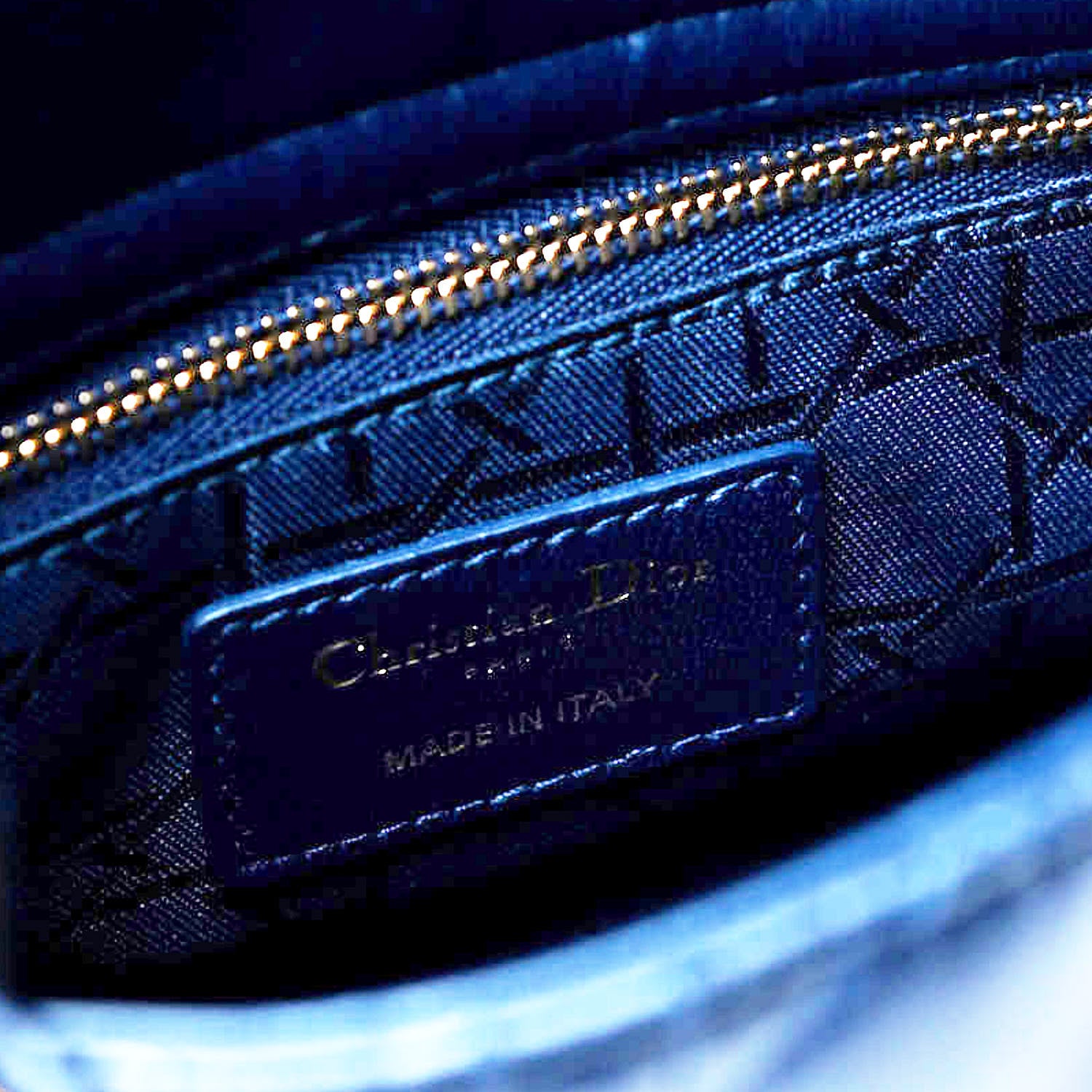 Christian Dior Lambskin Cannage Mini Lady Dior Navy Blue 9 of 10