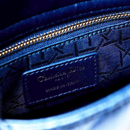 Christian Dior Lambskin Cannage Mini Lady Dior Navy Blue 9 of 10