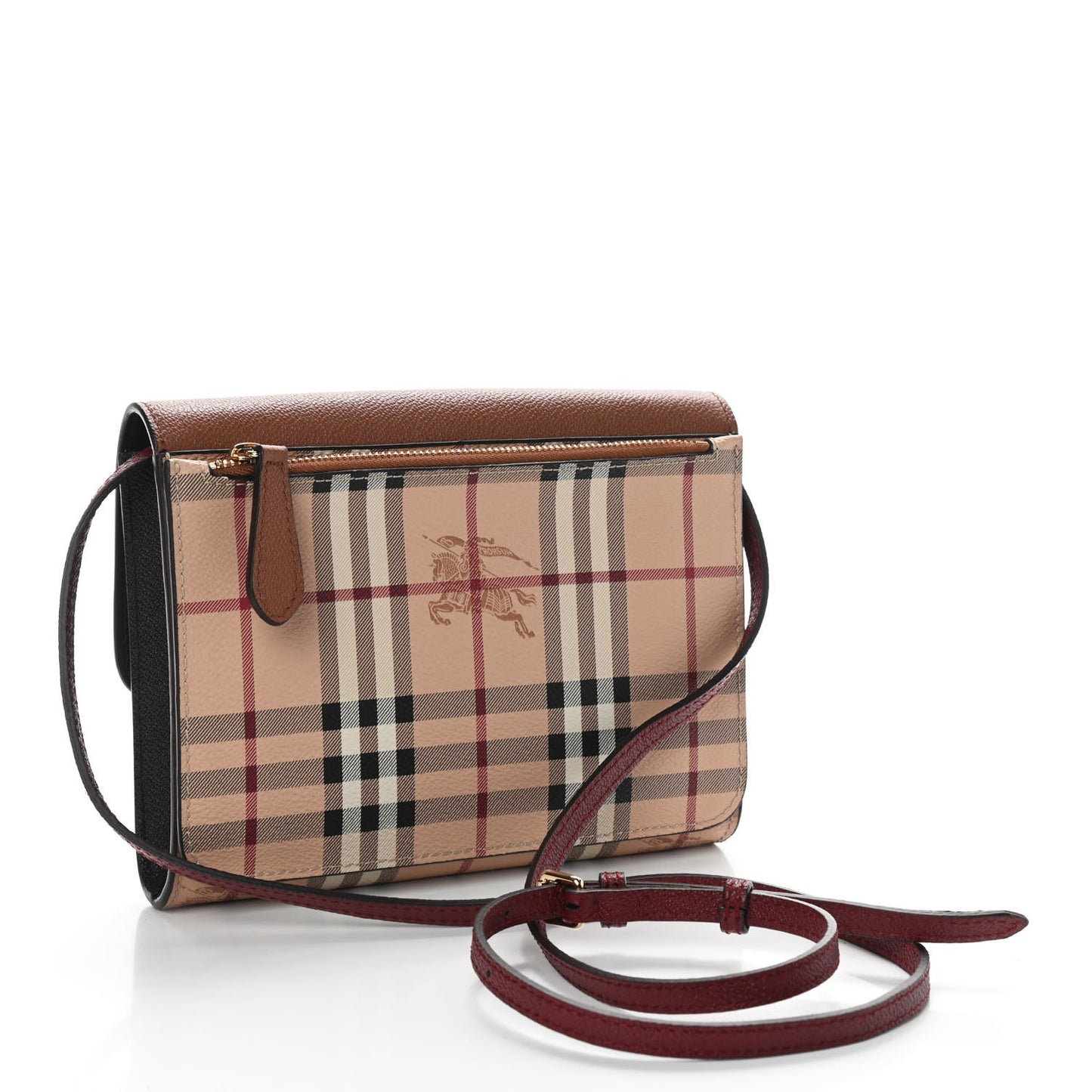 Derby Calfskin Haymarket Check Small Loxley Crossbody Bright Toffee Multicolor