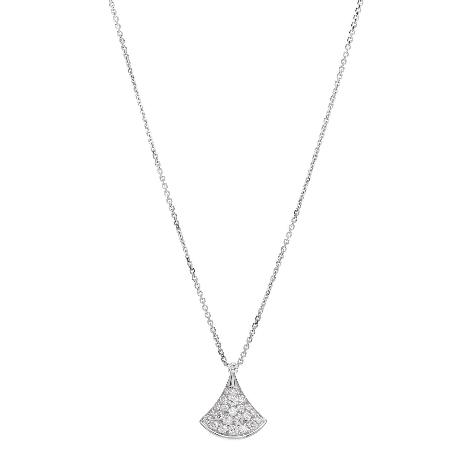 Bulgari 18K White Gold Diamond Divas' Dream Pave Necklace 1 of 5