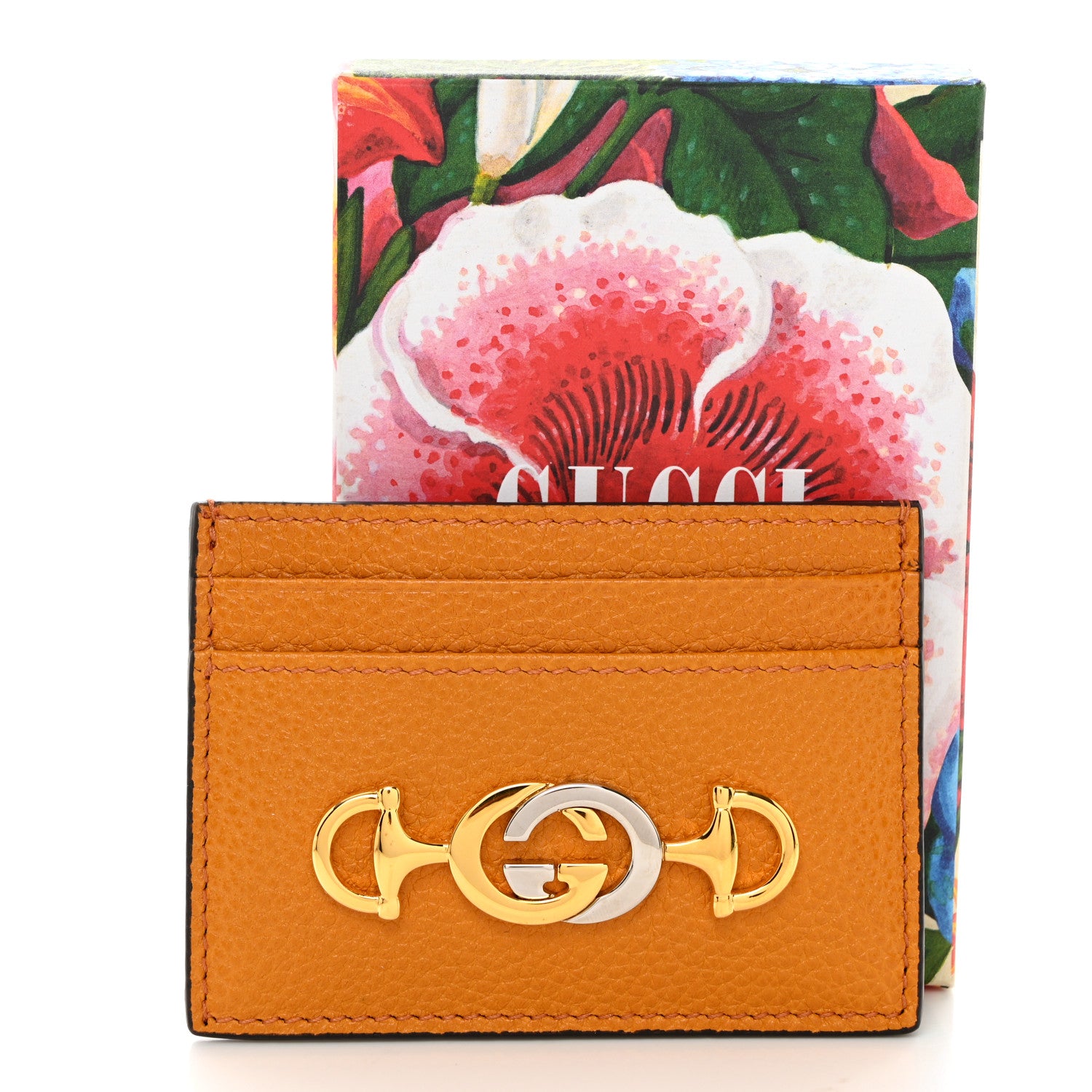 Gucci Grainy Calfskin Zumi Card Holder Sun Oil 7 of 7