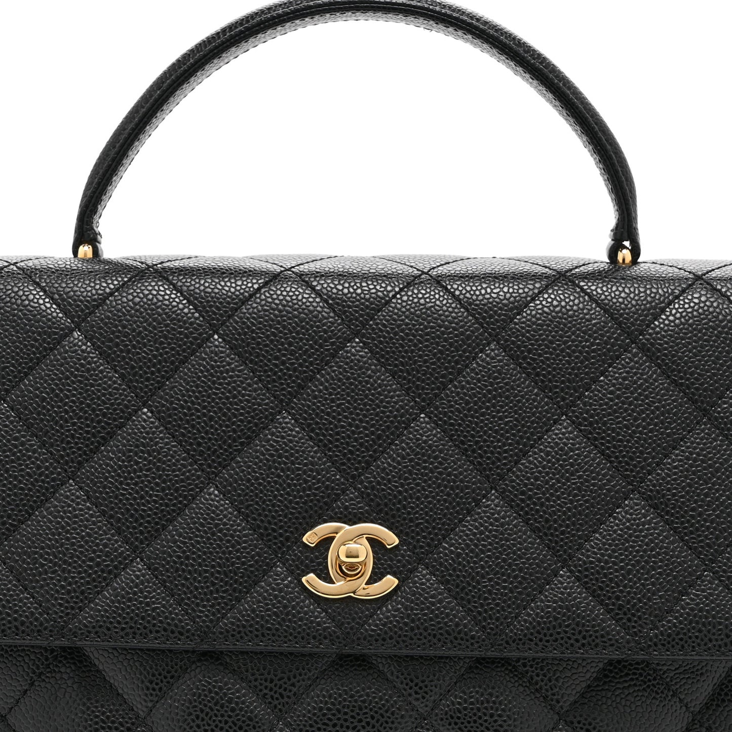 Caviar Quilted Jumbo Kelly Flap Black