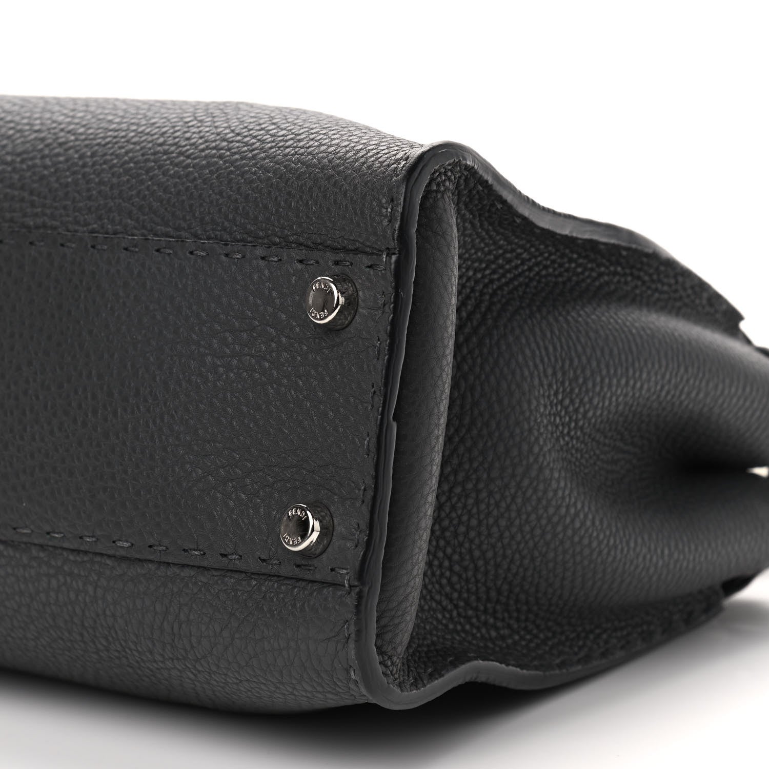 Fendi Cuoio Romano Selleria Bi-Color Medium Peekaboo Iconic Satchel Asfalto Latte 12 of 12