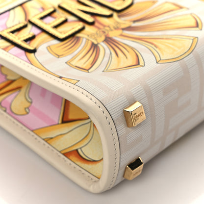 Fendi X VERSACE Calfskin Plexiglass Fendace FF Baroque Mini Fendi Sunshine Shopper Tote Gold Rosa White Ice Ciad 9 of 10