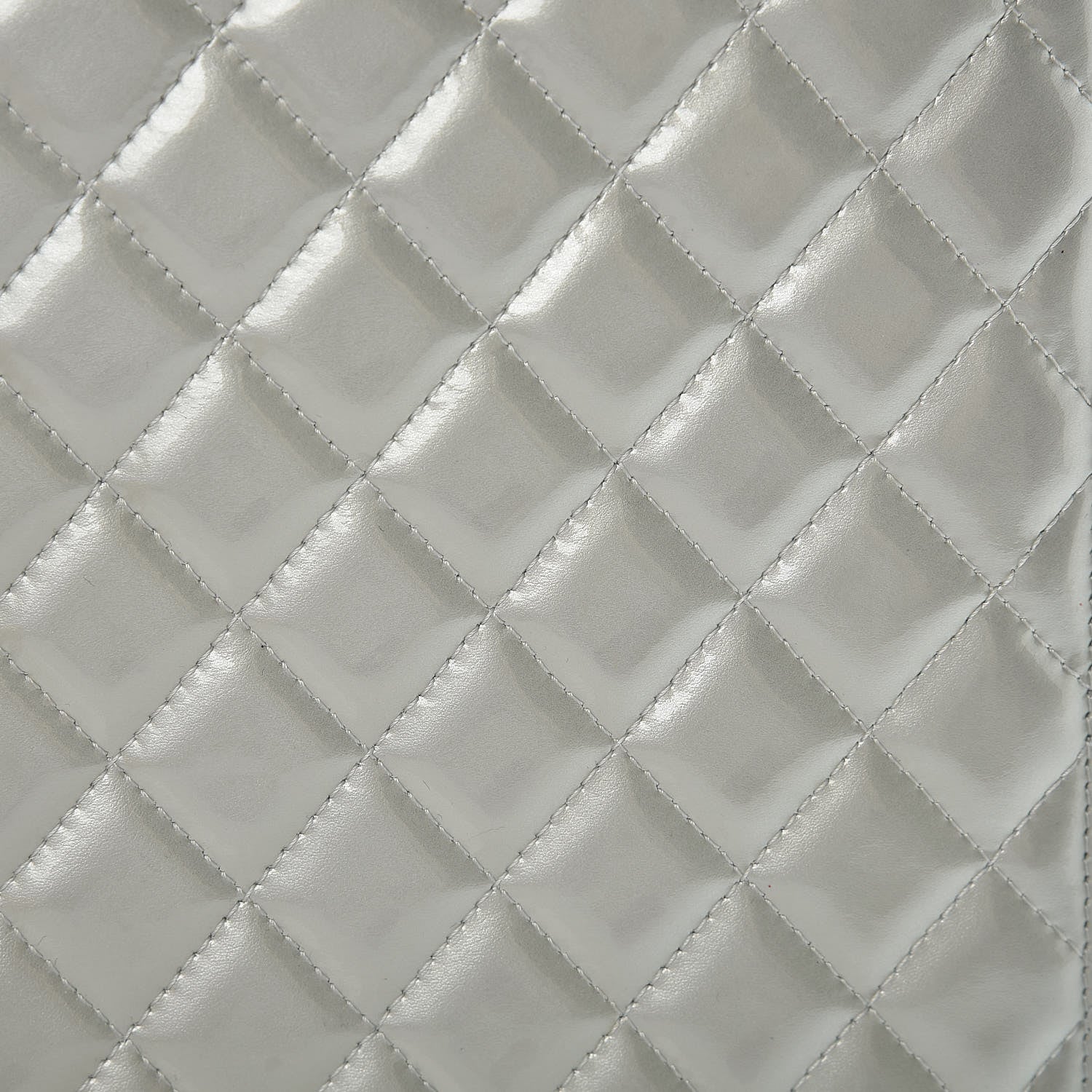 Chanel Patent Quilted Brilliant iPad Case Grey 9 of 10