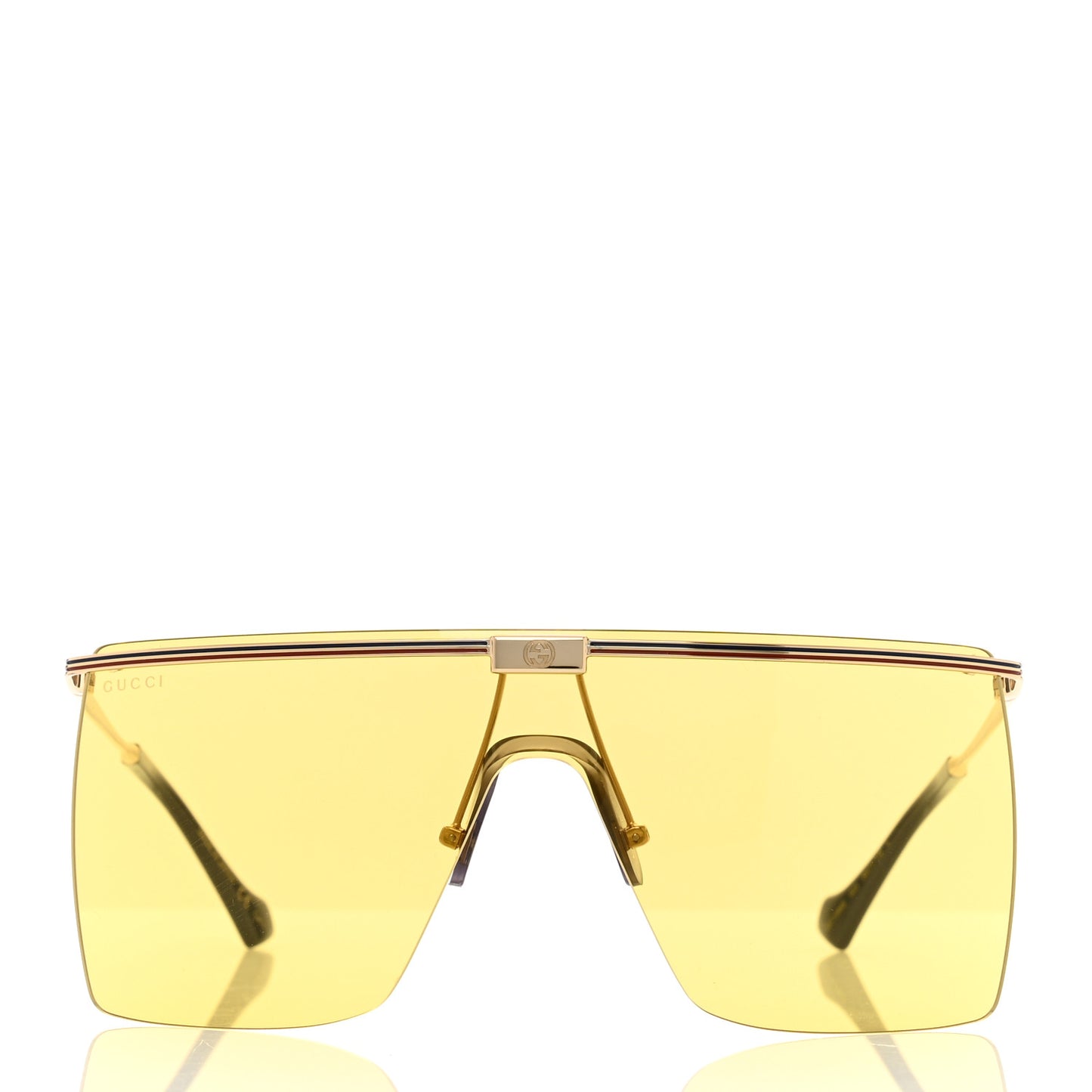 Metal Rimless Shield Sunglasses GG1096S Gold
