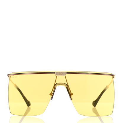 Gucci Metal Rimless Shield Sunglasses GG1096S Gold 2 of 8