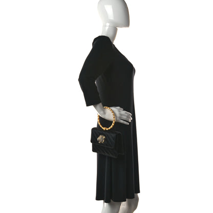 Gucci Satin Quilted Rajah Broadway Ring Top Handle Bag Black 2 of 12