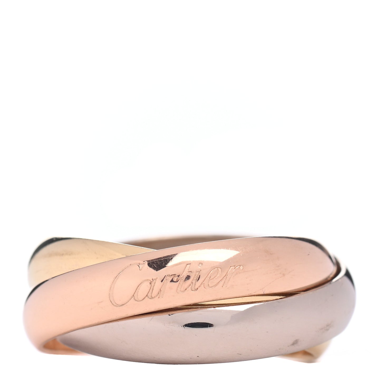 18K Pink Yellow White Gold Classic Les Must De Cartier Trinity Ring 49 4.75
