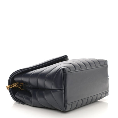 Saint Laurent Calfskin Y Quilted Monogram Small Loulou Chain Satchel Denim Brut 4 of 8