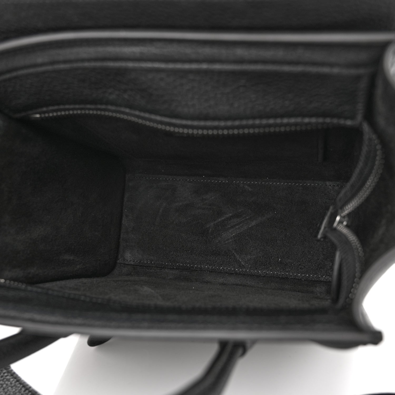 Celine Drummed Calfskin Nano Luggage Black 5 of 10