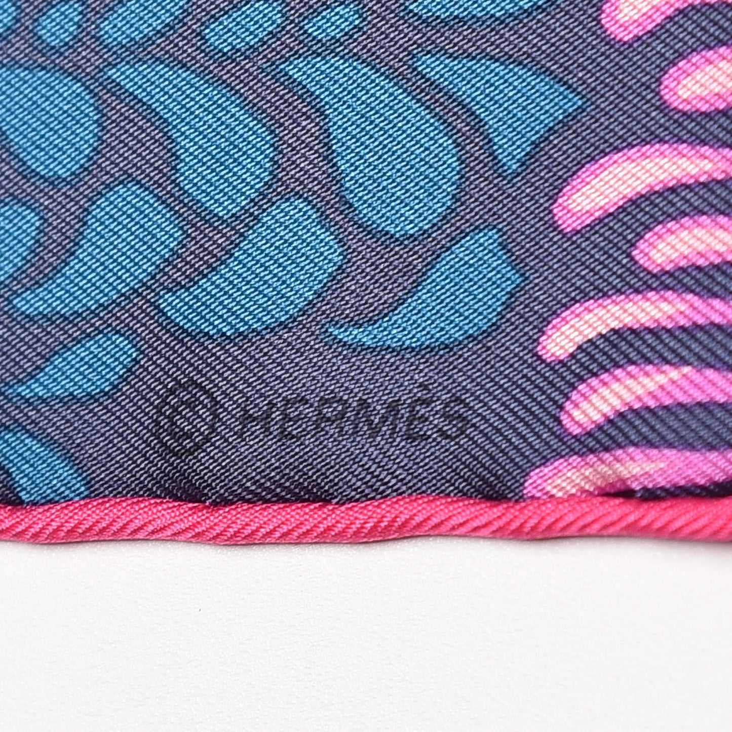 Silk Mountain Zebra Scarf 90 Turquoise Fuchsia Cobalt