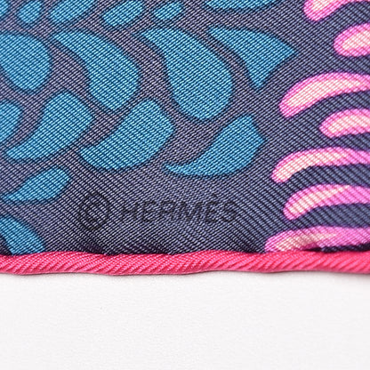 Hermes Silk Mountain Zebra Scarf 90 Turquoise Fuchsia Cobalt 5 of 5