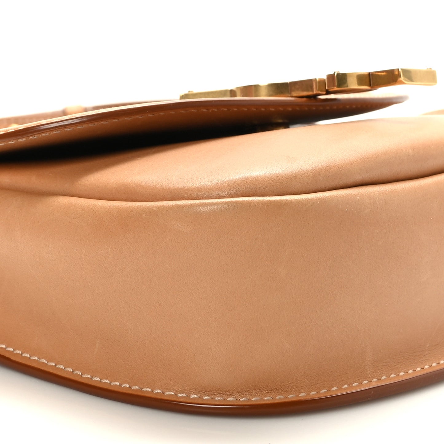Smooth Calfskin Cotton Canvas Small Kaia Satchel Natural Beige