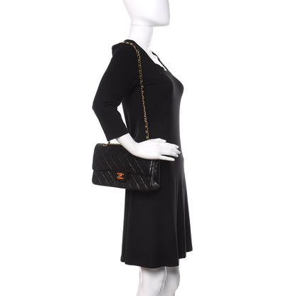 Chanel Lambskin Quilted Medium Double Flap Black 3 of 14